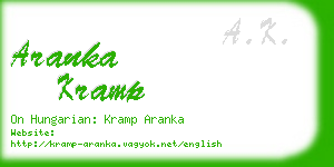 aranka kramp business card